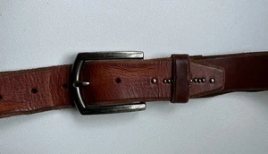 Bed Stu Diamond Cross Women’s Brown Leather Studded Belt Size M (Waist 34”) - Picture 1 of 14