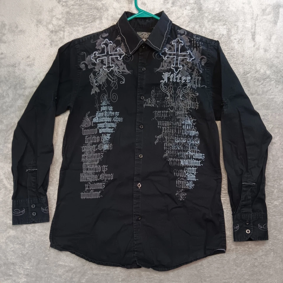 Camisa Filtro Edición Limitada La Ciudad de los Ángeles Hombre M Negra Gráfica Bordada Foto 1 de 4