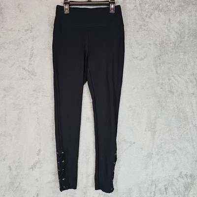 INC International Concepts Leggings Womens Size PP Black Ponte Lace Up Ankle - Image 1 of 4