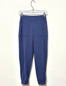 Athleta Girls Powervita Jogger Pants L 12 Purple Elastic Waist Pockets Logo - Picture 1 of 6