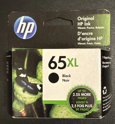 Genuine HP 65XL Black Ink Cartridge - Exp 12/2022 - New Sealed - Image 1 of 2