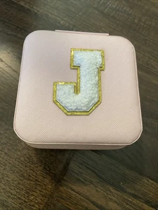 Mini Travel Jewelry Box Pink Personalized “J” Initial New - Picture 1 of 7