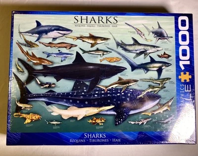EuroGraphics Sharks Puzzle (1000 Pieces), New and Sealed - Image 1 of 4