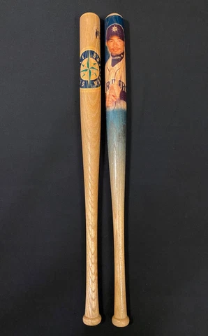2001 MLB ICHIRO SUZUKI 18" MINI WOOD BASEBALL BAT + SEATLE MARINERS COOPERSBURG Cover