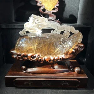 19.2LB A+++ Natural Rutile Quartz Dragon Quartz Crystal Reiki Decor - Museum - Picture 1 of 9