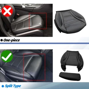 For Benz C-Class 2015 to 2021 Passenger Side Bottom Leather Seat Cover Black - Bild 1 von 7