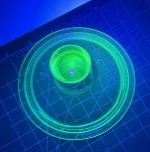 Antique Uranium Green Glass Lid only 3.5” Insert Diameter Replacement - Picture 1 of 4