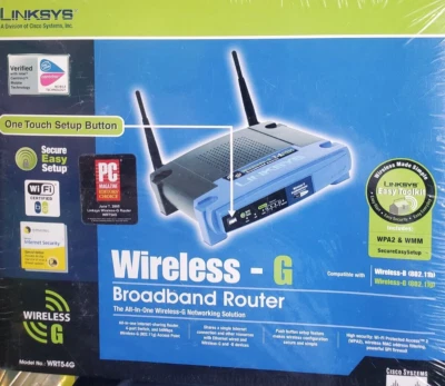 Linksys Wireless-G Broadband Router 2.4 GHz 4-Port Model WRT54G New Sealed - Image 1 of 4