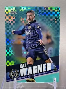 2022 Topps Chrome MLS Kai Wagner Aqua X-FRACTOR #98/299 #129 Philadelphia Union - Picture 1 of 2