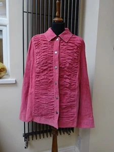 Real suede leather pink jacket MACHINE WASHABLE BNWT Casual & Co size xl - Picture 1 of 9