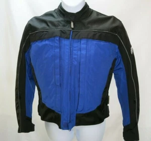 Womens First Gear Padded Motorcycle Jacket Sz L Blue Waterproof Breathable EUC - Picture 1 of 11