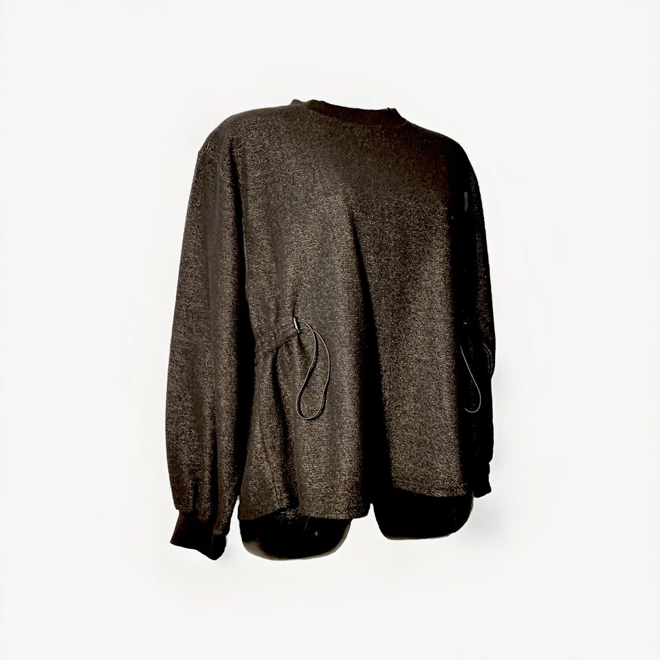 BKE Buckle Womens Large Long Sleeve Black Sparkly Cinch Cord Sweatshirt - Image 1 of 4