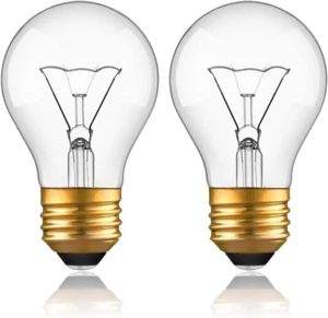 Appliance Oven Light Bulb, High Temp 300 °C Resistant,(2 Pack) A15/E26/120V/40 W - Picture 1 of 12