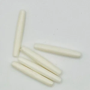 Bone bead (Bleached), white, 24x3mm-26x5mm hand-cut hairpipe. Sold per pkg of 2. - Picture 1 of 1