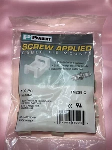 Bag of 100 New Panduit TM2S8-C Screw Applied Cable Tie Mounts - Picture 1 of 4