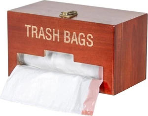 Wooden Trash Bag Dispenser Trash Bag Holder Wall Mount Home Decor Organization - Picture 1 of 7