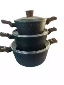 New 6pc Non Stick Coating Heavy Gauge Casserole Cookware Set 20cm 24cm 28cm 16 - Picture 1 of 11