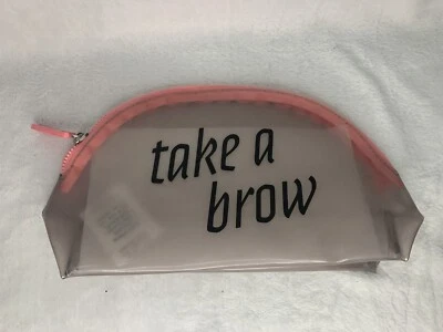 Benefit Cosmetics "Take A Brow" Domo Maquillaje Cremallera Plástico Bolsa de Viaje Gris Foto 1 de 2
