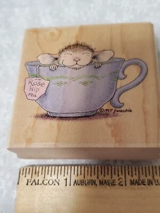 House Mouse Feeling Rosy stamp Stampabilities HMG1001 Maxwell teacup - Picture 1 of 3