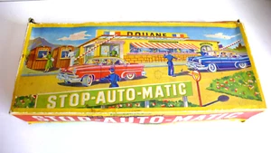CIRCUIT GEM STOP AUTO-MATIC DOUANE TÔLE LITHOGRAPHIÉE 1955 BON ÉTAT BOITE D'O - Imagen 1 de 10