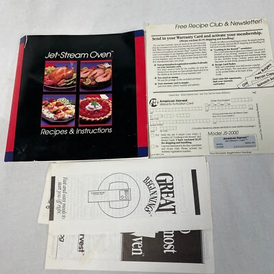 American Harvest Jet Stream Ofen JS-2000 Rezepte Bedienungsanleitung - Bild 1 von 4