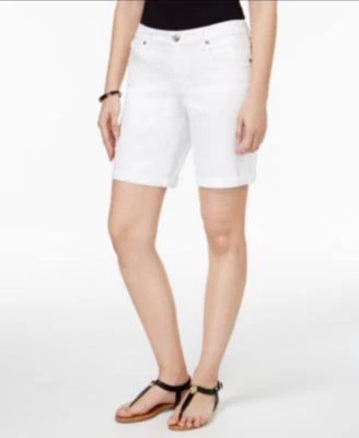 Shorts jeans Style Co algemado branco brilhante 16 - Imagem 1 de 3