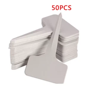 50/100Pcs White Plastic T-Type Plant Labels Garden Tags Nursery Seedling Markers - Picture 1 of 10