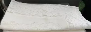 "Mantel de encaje floral blanco vintage/nuevo 54"" x 80"" hermoso! - Imagen 1 de 7