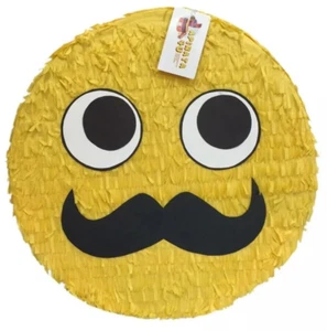 APINATA4U Emoticon Pinata 16" Emoticon Party Dekoration Schnurrbart Emoticon - Bild 1 von 2