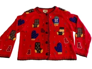 Designer Originals Studio Red Christmas Sweater Size Large Ugly Sweater - Picture 1 of 10