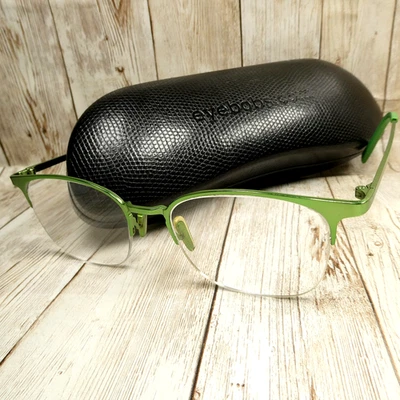 Óculos Eyebobs verde neon metal meia borda SOMENTE ARMAÇÕES com estojo - sem fundo 2741 - Imagem 1 de 4