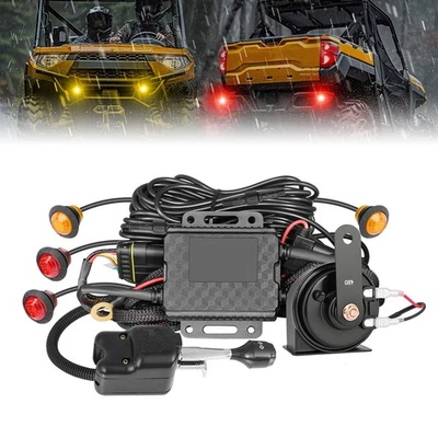 UTV LED Turn Signal Horn Street Legal Kit Trigger for Polaris RZR CanAm Maverick Foto 1 de 4