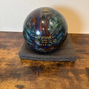 Brunswick Axis blu rosso/verde/blu vortice palla da bowling non forata 16 libbre. - Foto 1 di 6