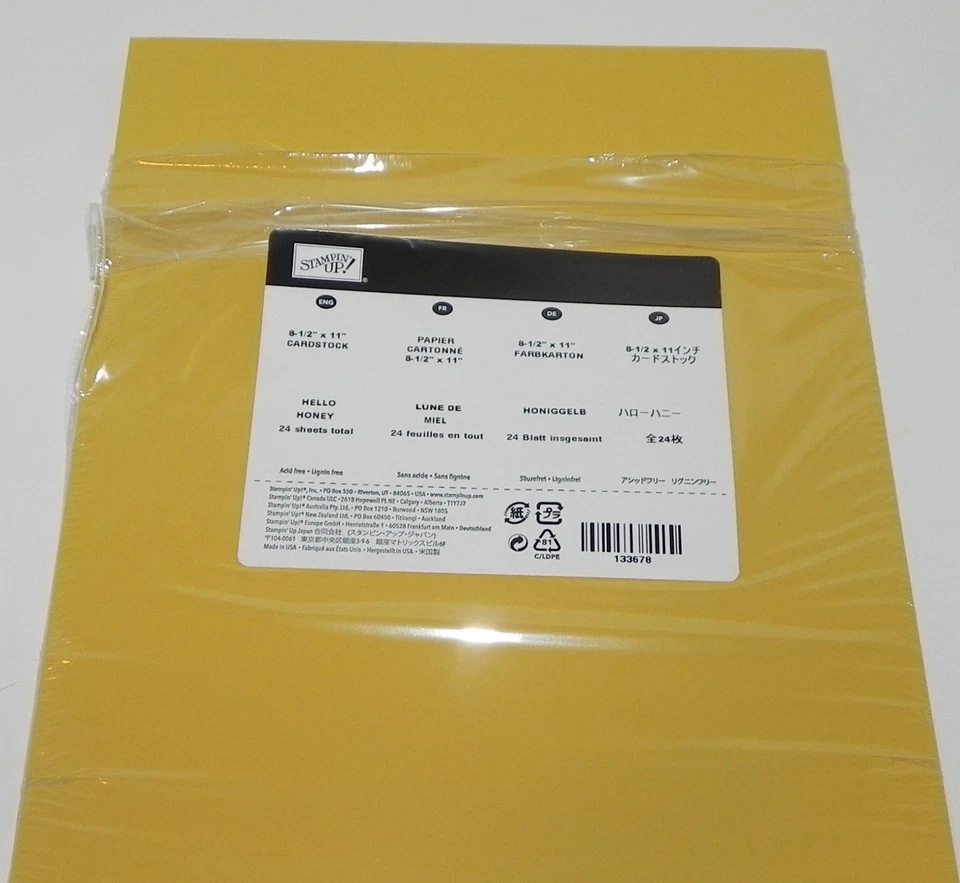 LOT HELLO HONEY 80 LB STAMPIN UP 8.5 X 11 CARD STOCK PAPER 8 SHEETS - Image 1 of 1