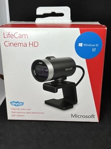 Microsoft #1393 LifeCam Cinema 720p HD Video Chat- 360* Rotation Black Open Box - Picture 1 of 9