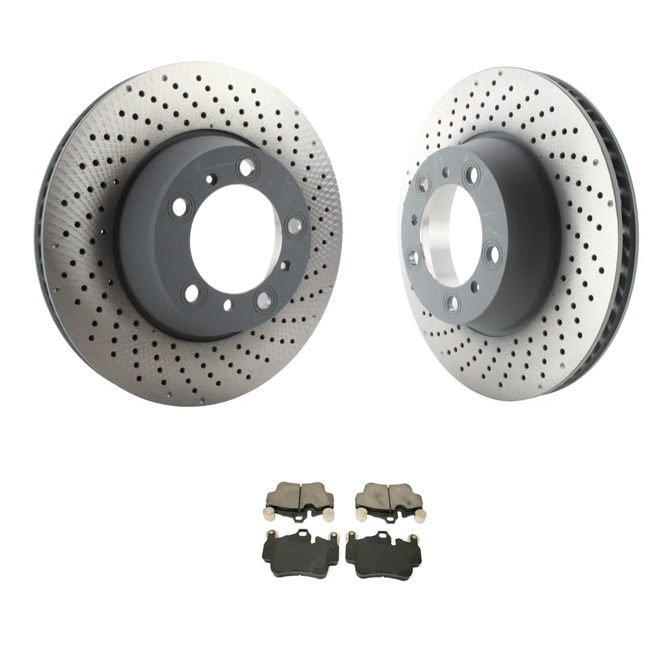 SHW Rear 330mm Rotors & Hella Low-Met Disc Brake Pad Kit for Porsche 911 3.8L H6 - Image 1 of 1