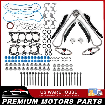 For 2011-2014 Ford F-150 Mustang 5.0L Timing Chain Kit Head Gaskets M11 Bolts - Image 1 of 4