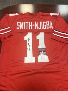 Jaxon Smith-Njigba Ohio State Signed Autographed Scarlet Custom Jersey JSA Cert - Picture 1 of 5