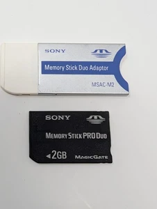 Sony Genuine Camera Memory Stick Duo Adapter MSAC-M2 With 2gb Card - Picture 1 of 1