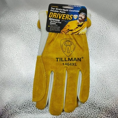 Guantes Tillman 1464XL Para Hombre Top Grano/Dividido Cuero de Vaca Doble Palma Driver Talla XL Foto 1 de 4