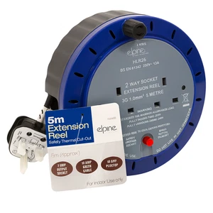 2 Wege Verlängerungskabel 5 m Rolle 10 A Netz Splitter Kabel UK Stecker Zum Selbermachen 240 V  - Bild 1 von 8