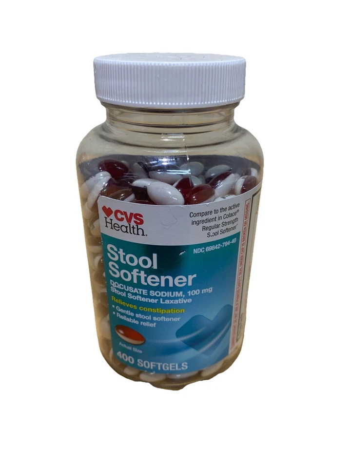 CVS Health Stool Softener 100 MG 400 Softgels Docusate Sodium . 7c110