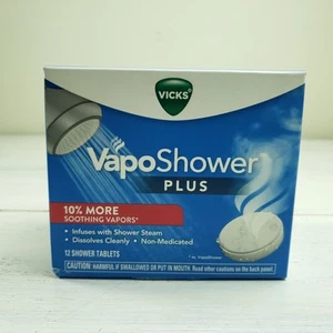 Vicks VapoShower Plus Compresse Bomba Doccia Forte Lenitivo Non Medico Confezione 12ct - Foto 1 di 3