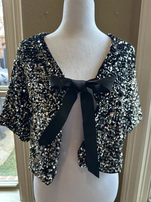 Blusa H&M Edición Limitada Vacaciones Plateada Lentejuelas Talla M Nueva con Etiquetas Foto 1 de 4