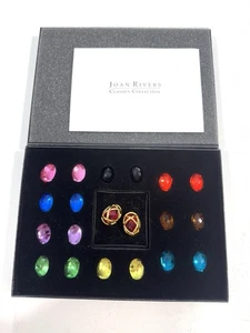 Joan Rivers zehn Farben Schachbrettschliff Ohrring Kleiderschrank signiert austauschbar - Bild 1 von 6