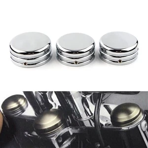 CNC obere Gabel Vorbau Mutter Abdeckung passend Harley Sportster 883 Iron Low XL883L Chrom - Bild 1 von 11