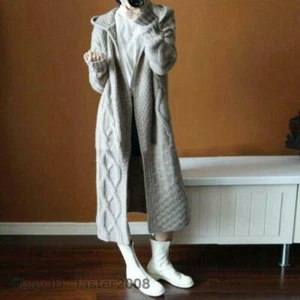 New Womens Cashmere Knitted Hoodie Long Sweater Cardigan Coats Outwear Overcoat - Picture 1 of 27
