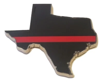 Pegatina de camión 3,5" delgada línea roja bandera tenue edición estado de texas emblema metal Foto 1 de 3