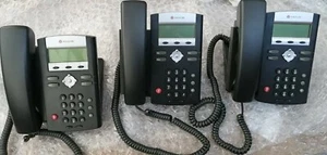 POLYCOM IP320 - 3 PEZZI Telefono IP NERO DIGITALE CON DISPLAY USATO FATTURABILE - Foto 1 di 3
