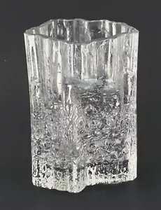 Vintage Signed TW Tapio Wirkkala Iittala Finland Pinus Art Glass Ice Vase 6.5" - Picture 1 of 7
